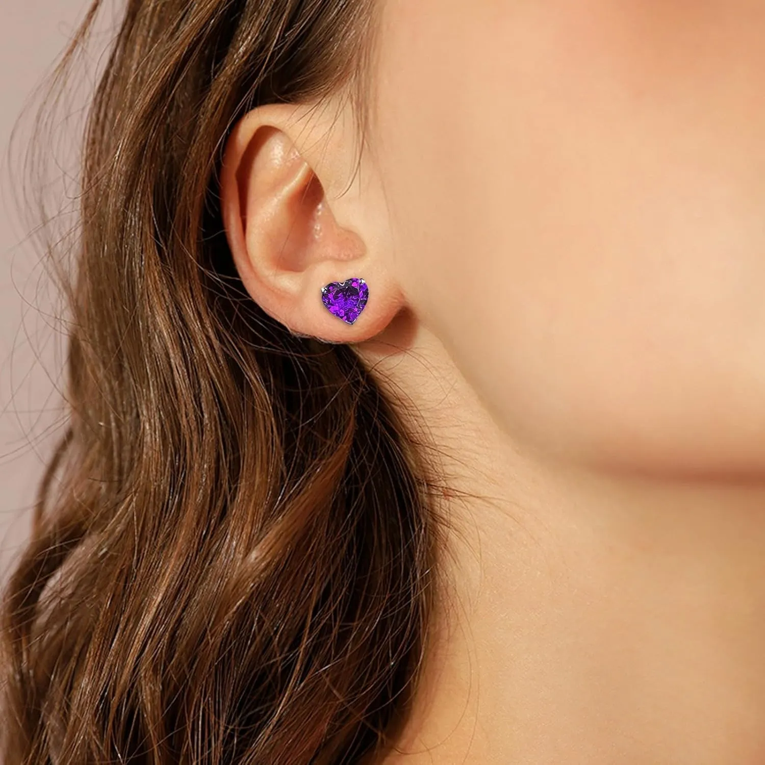 925 Sterling Silver Earrings Heart Shaped Stud Earrings Cute Hypoallergenic Earring Jewelry Gifts for Women
