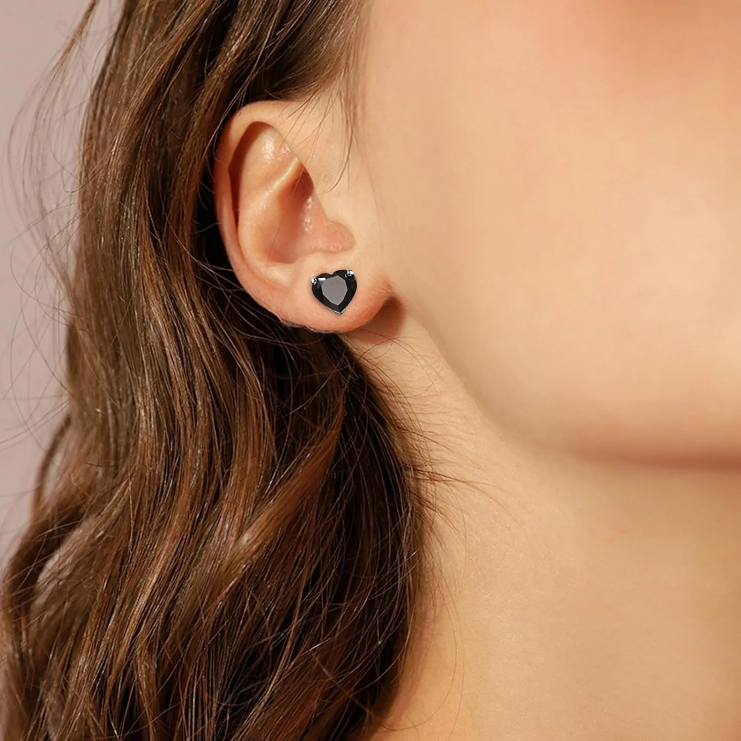 925 Sterling Silver Earrings Heart Shaped Stud Earrings Cute Hypoallergenic Earring Jewelry Gifts for Women