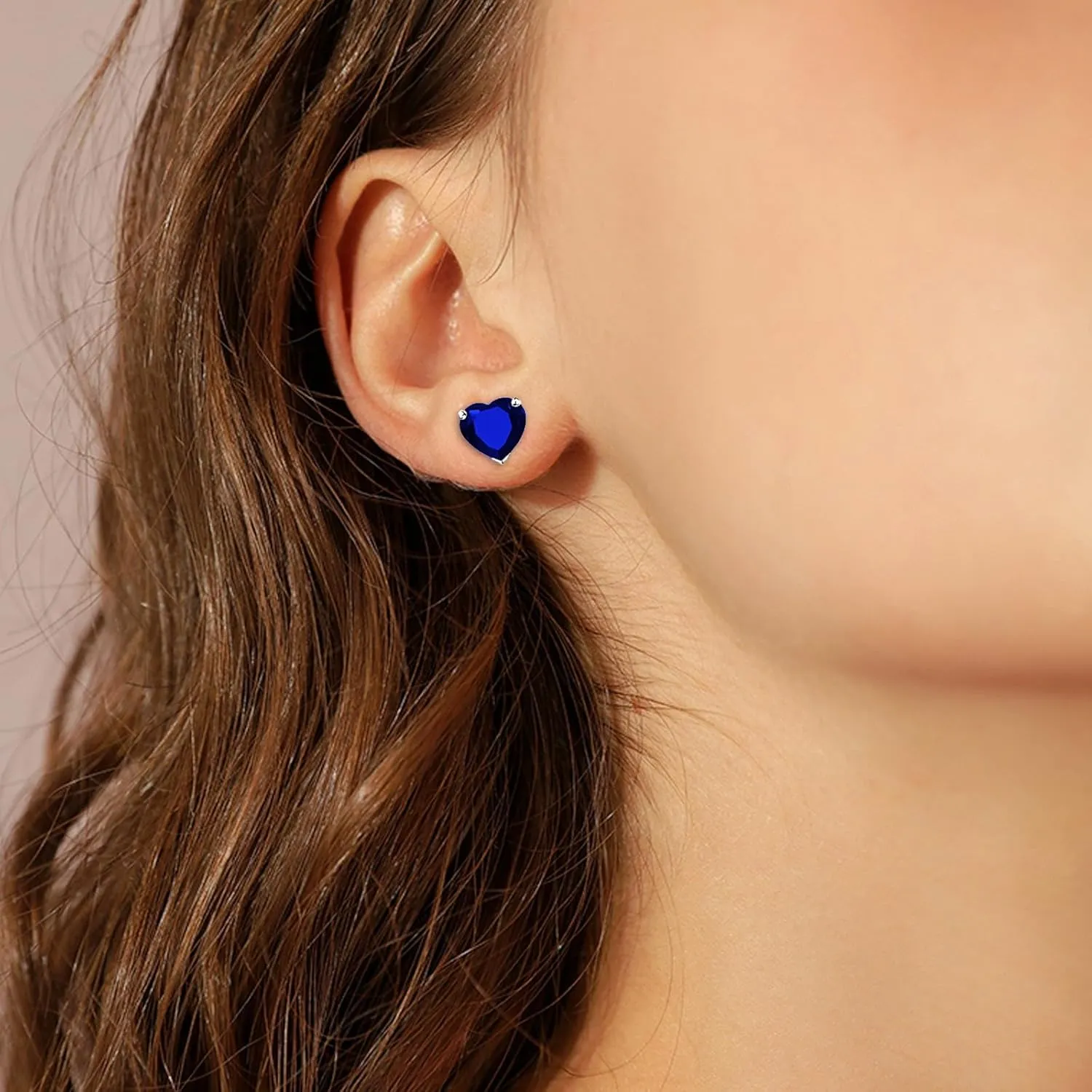 925 Sterling Silver Earrings Heart Shaped Stud Earrings Cute Hypoallergenic Earring Jewelry Gifts for Women