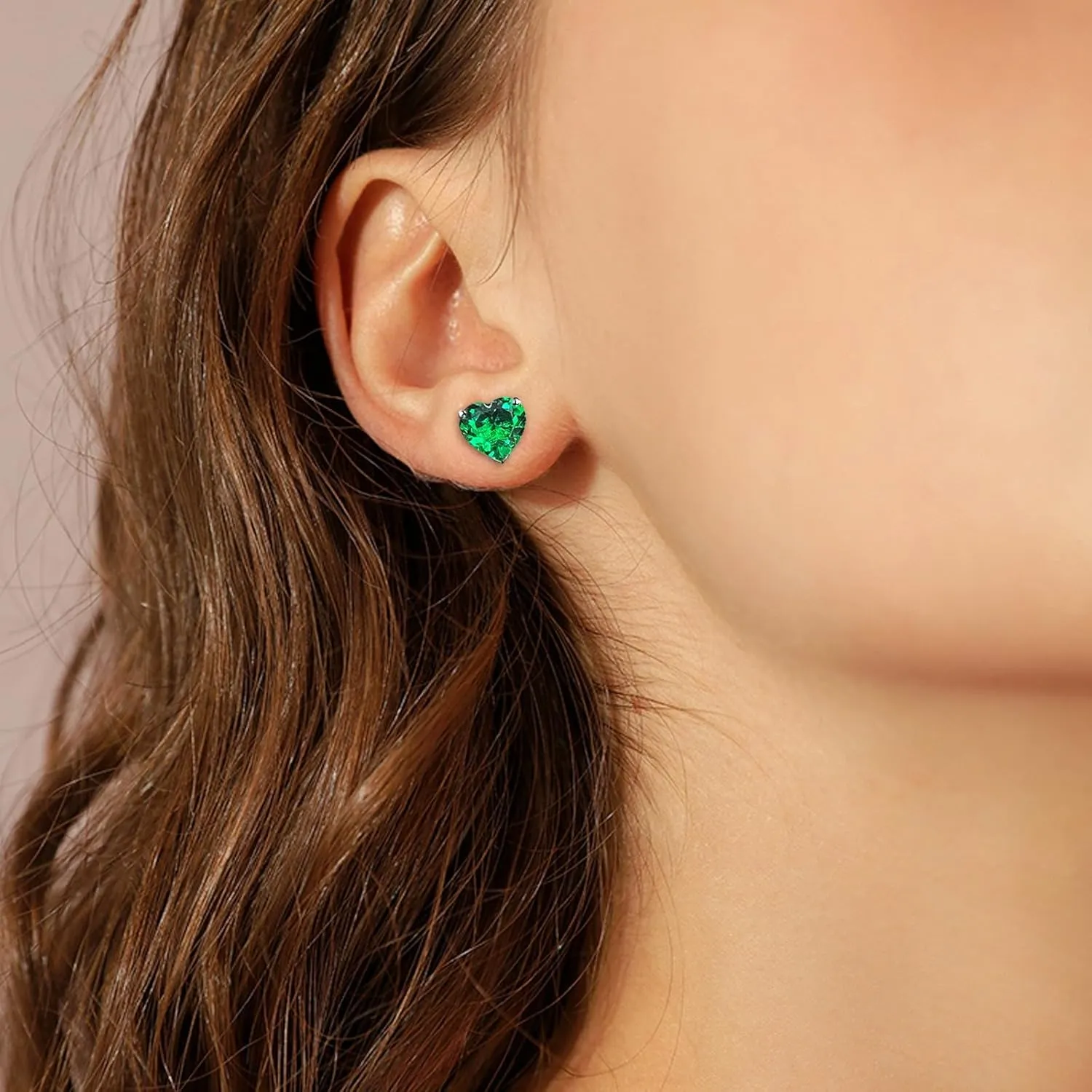 925 Sterling Silver Earrings Heart Shaped Stud Earrings Cute Hypoallergenic Earring Jewelry Gifts for Women