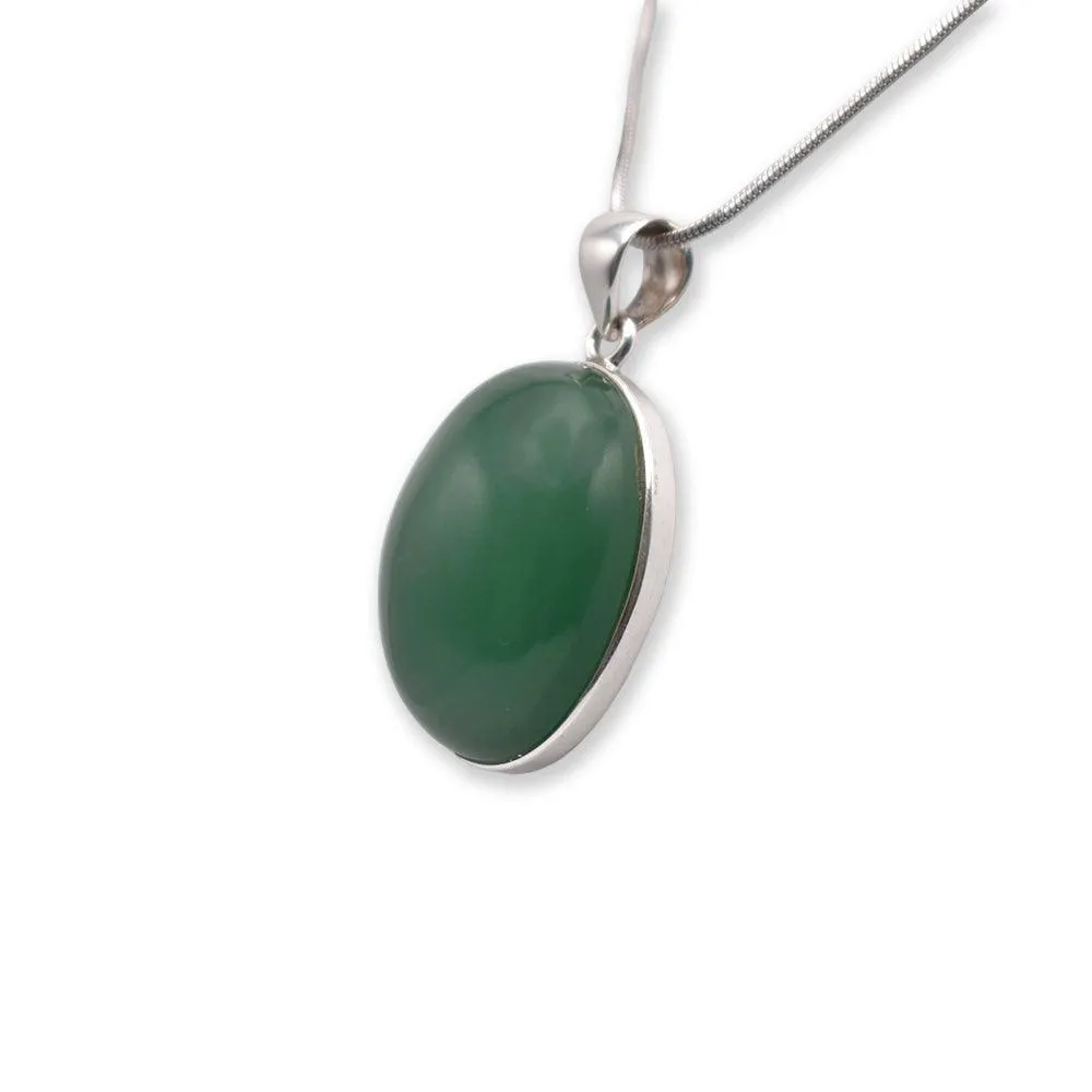 925 Sterling Silver Green Aventurine Pendant