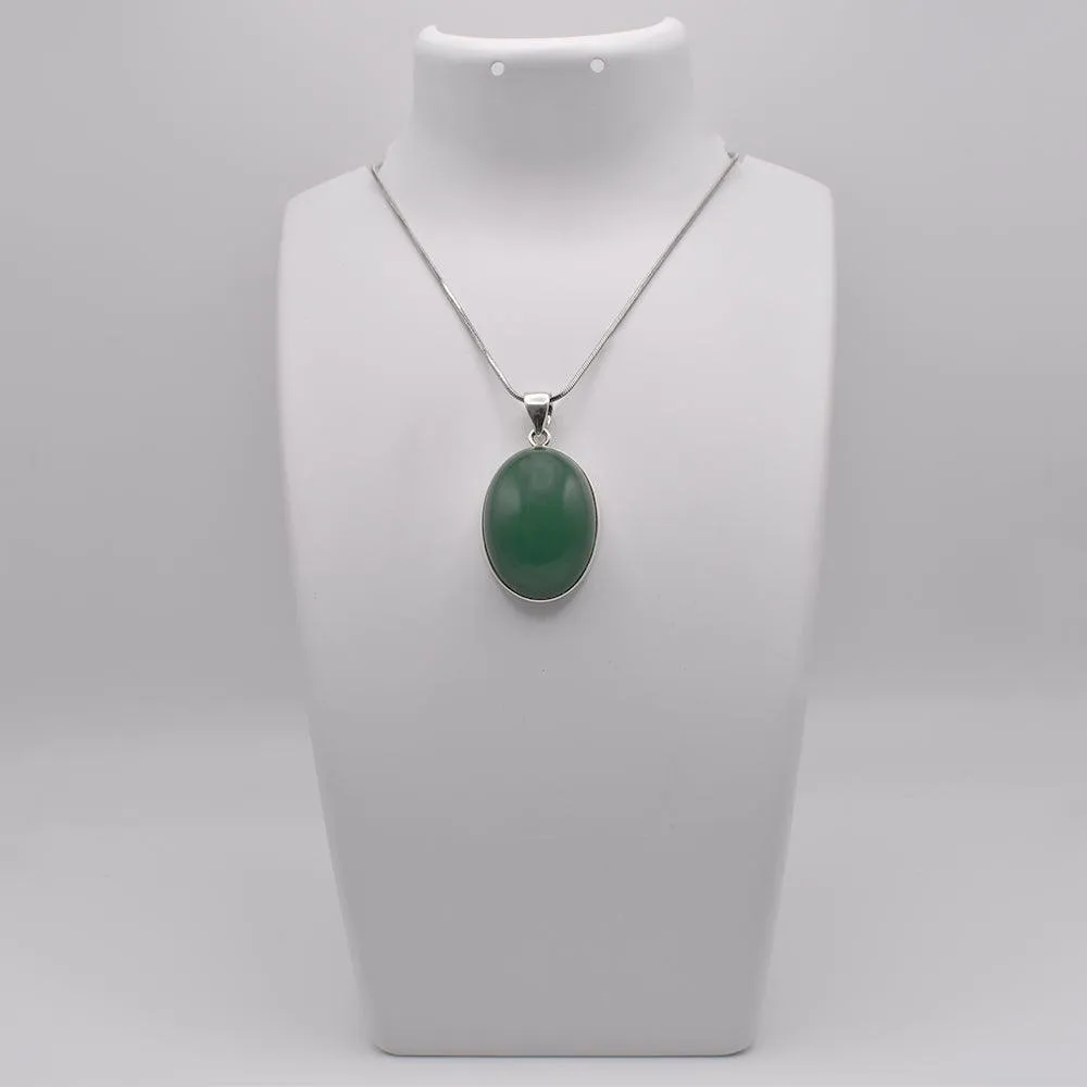 925 Sterling Silver Green Aventurine Pendant