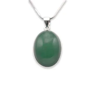 925 Sterling Silver Green Aventurine Pendant