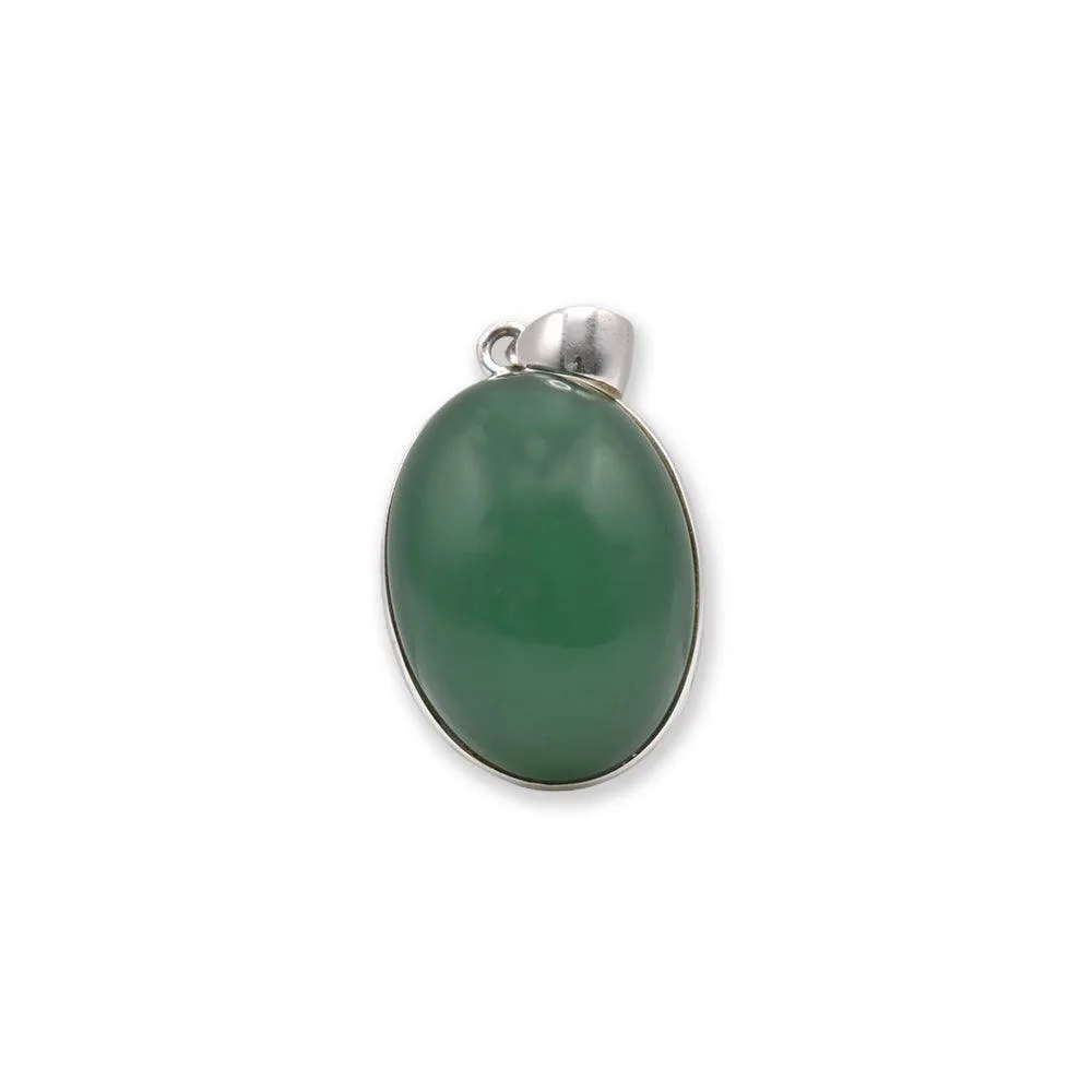 925 Sterling Silver Green Aventurine Pendant