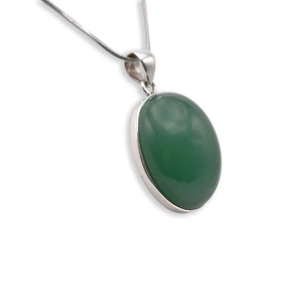 925 Sterling Silver Green Aventurine Pendant