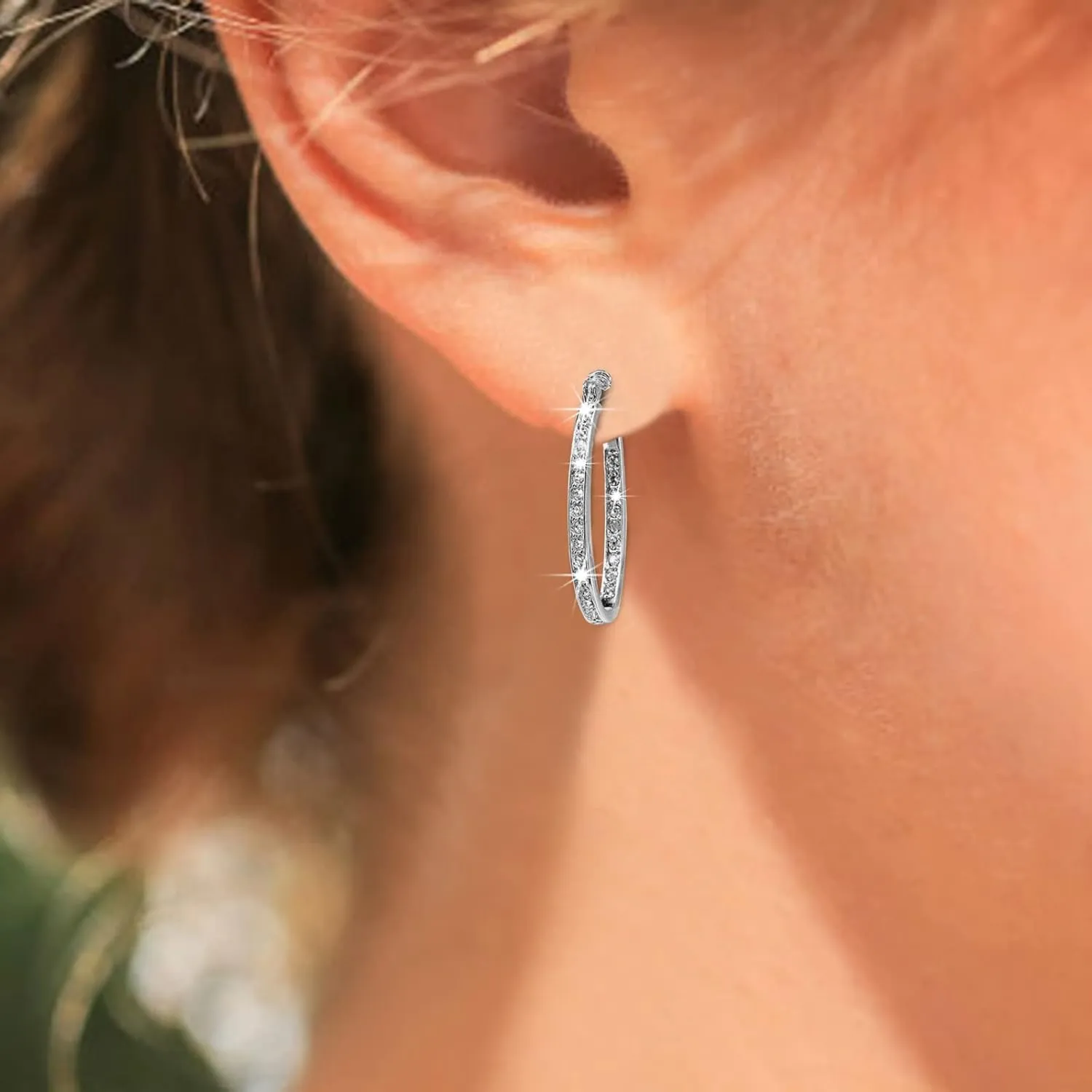 925 Sterling Silver Hoop Earrings Fashion Hypoallergenic Big Hoop Earrings Jewelry Gifts for Women