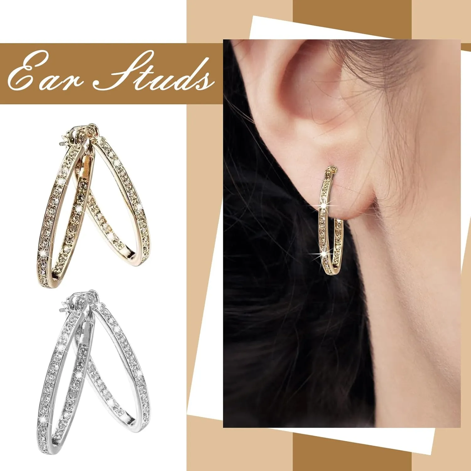 925 Sterling Silver Hoop Earrings Fashion Hypoallergenic Big Hoop Earrings Jewelry Gifts for Women
