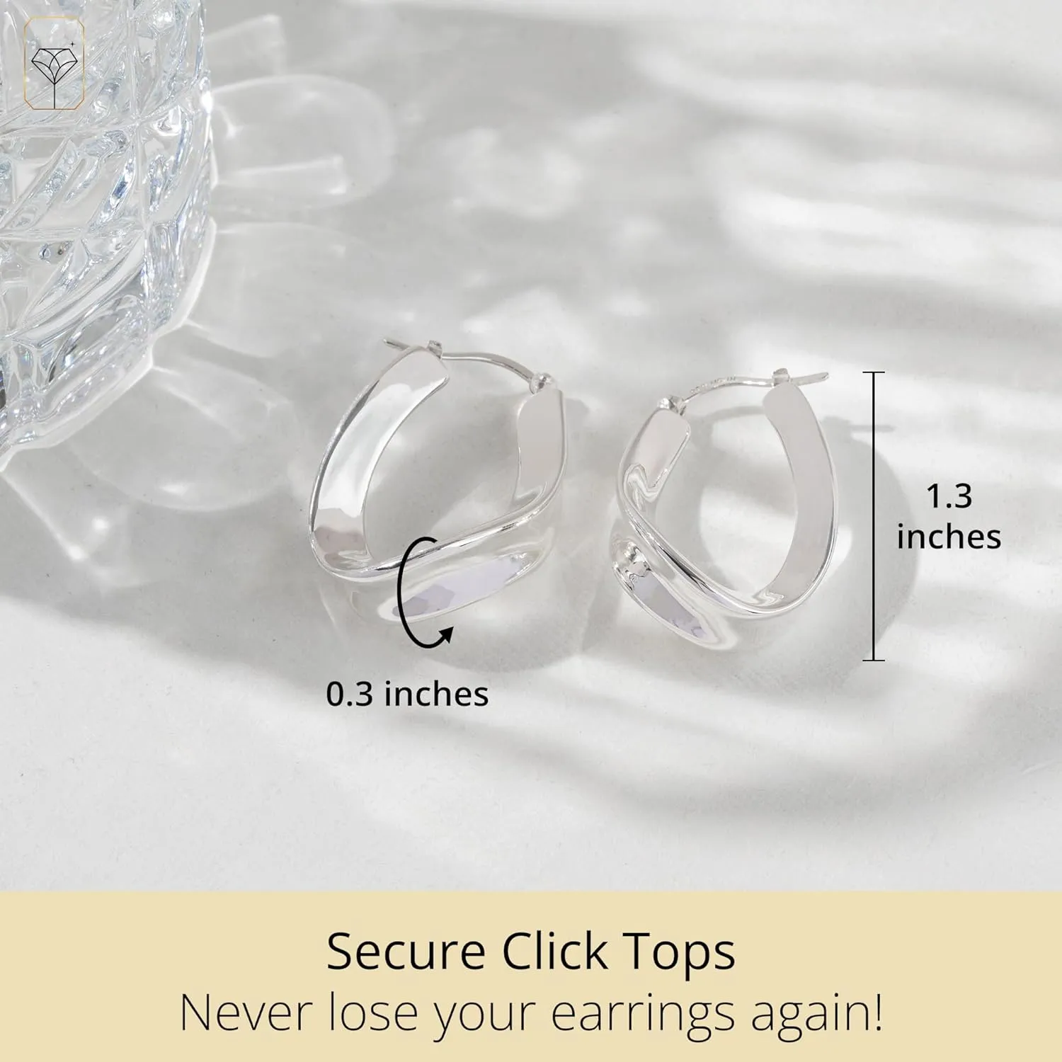 925 Sterling Silver Hypoallergenic Chunky Hoop Earrings for Women | Anti Tarnish Hoops in Various Styles by MAX   STONE