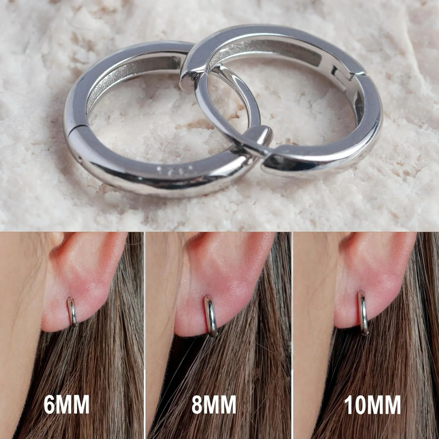925 Sterling Silver Small Hoop Earrings for Men Nap Earrings Huggie Hoops Cartilage Hoop Earring Tiny Hoop Earrings for Women