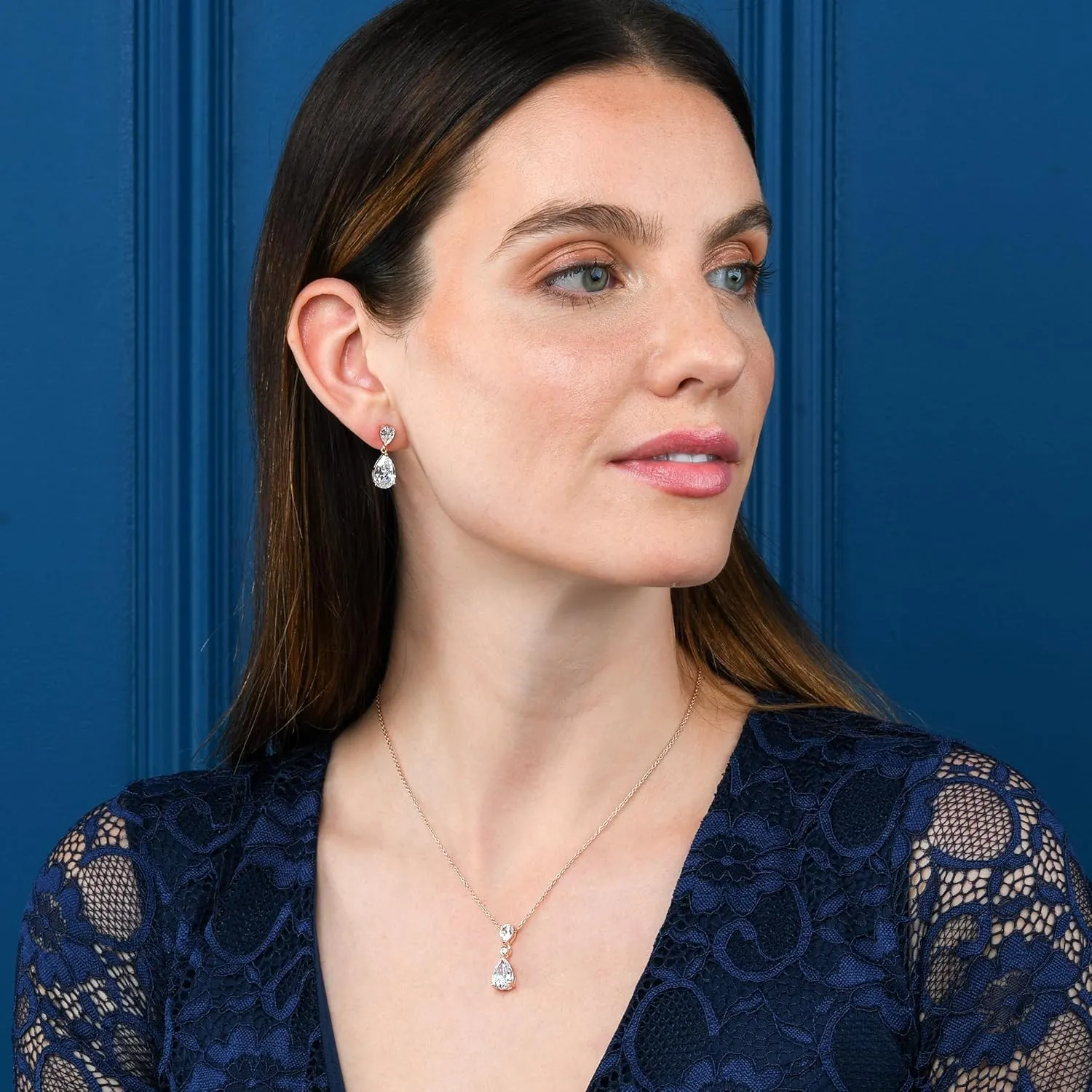 925 Sterling Silver Teardrop Earrings for Women with Colored and White Cubic Zirconia, Sterling Silver Drop Earrings for Women, Elegant Silver, Gold or Rose Gold Dangle Earrings,