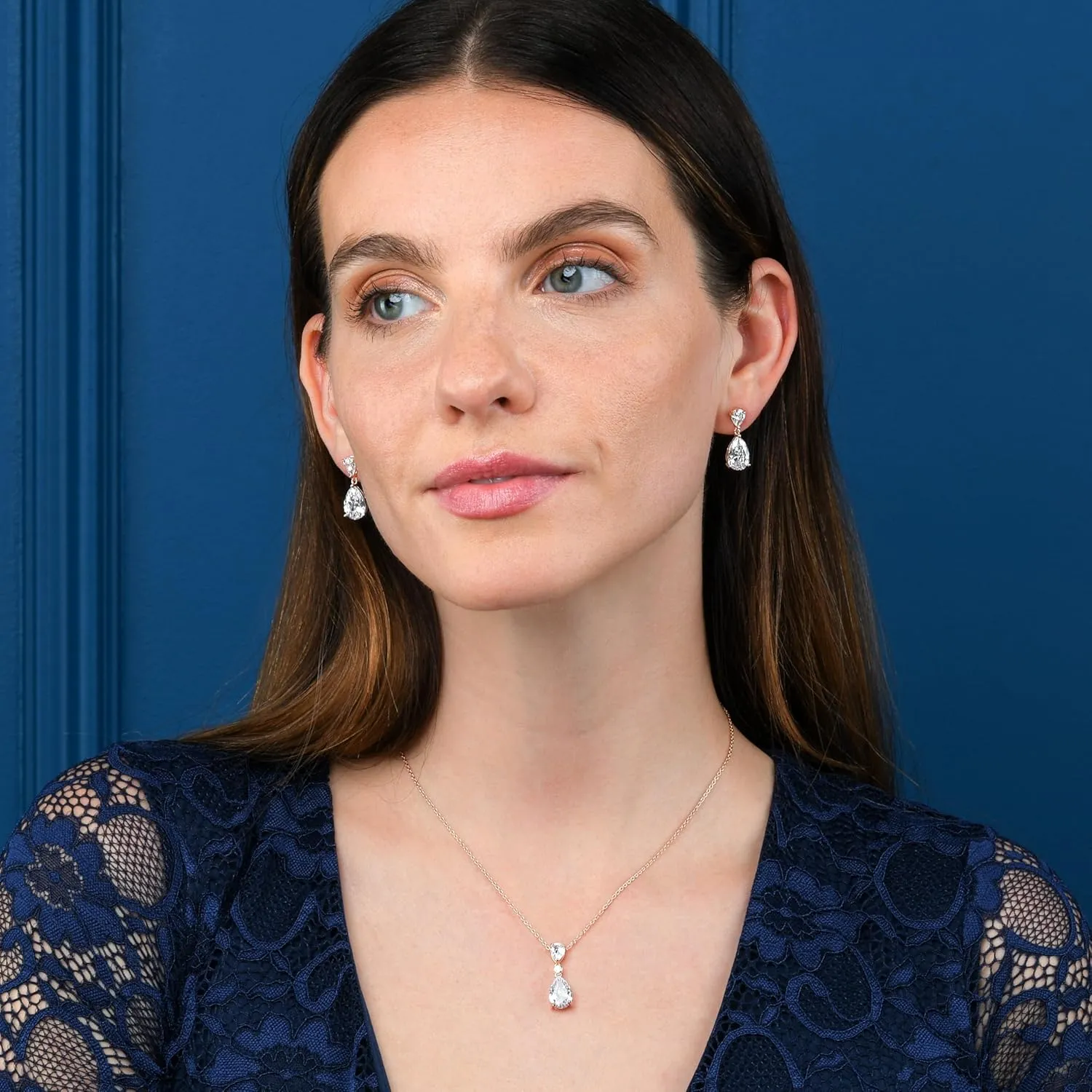 925 Sterling Silver Teardrop Earrings for Women with Colored and White Cubic Zirconia, Sterling Silver Drop Earrings for Women, Elegant Silver, Gold or Rose Gold Dangle Earrings,