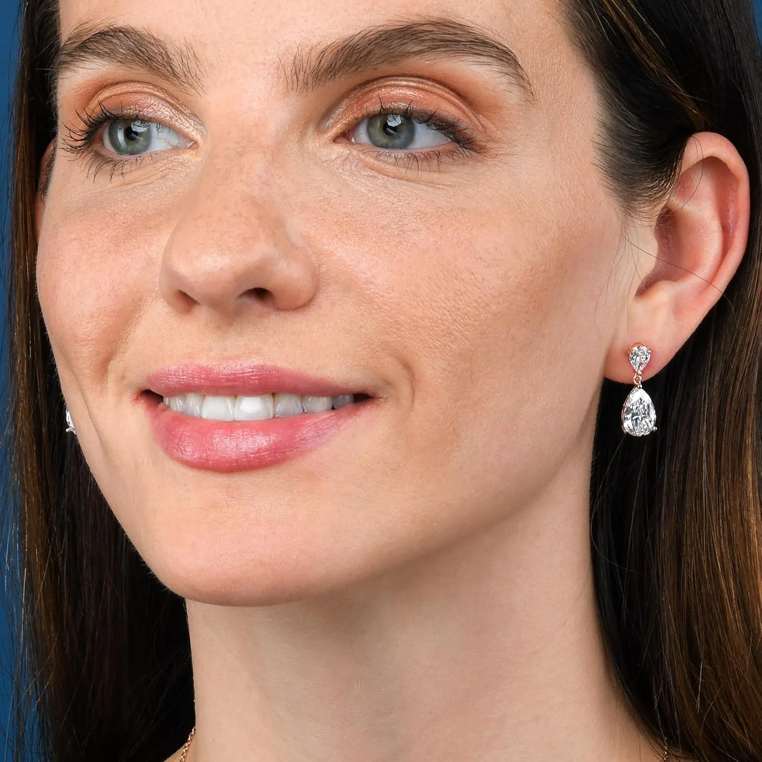 925 Sterling Silver Teardrop Earrings for Women with Colored and White Cubic Zirconia, Sterling Silver Drop Earrings for Women, Elegant Silver, Gold or Rose Gold Dangle Earrings,