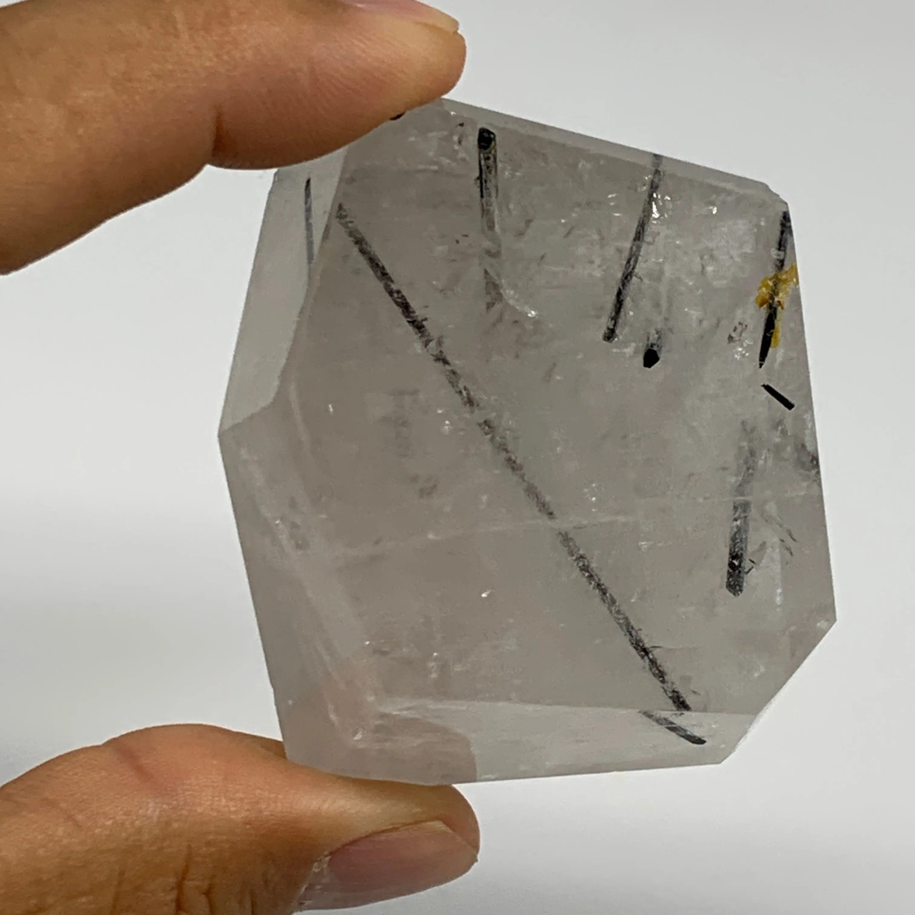 96.4g, 2.2"x1.7"x1.3", Black Tourmaline Rutile Quartz Crystal Chunk @Brazil,B274