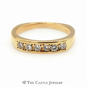 .25cttw Round 6 Diamond Wedding Band in 14k Yellow Gold Environmentally Safe