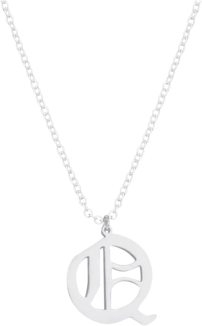 A-Z Initial Necklace for Women Letter Alphabet Pendant Necklace Minimalist Necklace Jewelry (Q, One Size)