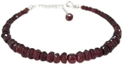 AAA   Rare Quality Garnet Bracelet, Sterling Silver, January Birthstone, Gift For Her, Gift For Women, Red, Gift for Mom, Beaded Bracelet, Gemstone Bracelet 2x1 to 4x2mm Code- WAR8513