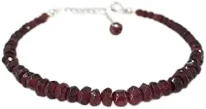 AAA   Rare Quality Garnet Bracelet, Sterling Silver, January Birthstone, Gift For Her, Gift For Women, Red, Gift for Mom, Beaded Bracelet, Gemstone Bracelet 2x1 to 4x2mm Code- WAR8513