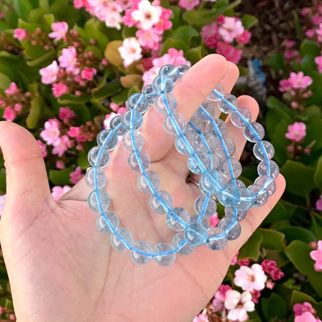 Adabele 1pc Natural Stretch Gemstone Bracelet 10mm (0.39") Bead 7 Inch to 8.5 Inch Healing Crystal Energy Quartz Chakra Jewelry Women Men Birthday Gift