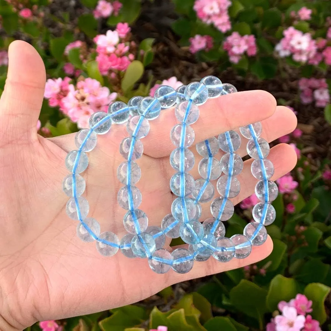 Adabele 1pc Natural Stretch Gemstone Bracelet 10mm (0.39") Bead 7 Inch to 8.5 Inch Healing Crystal Energy Quartz Chakra Jewelry Women Men Birthday Gift