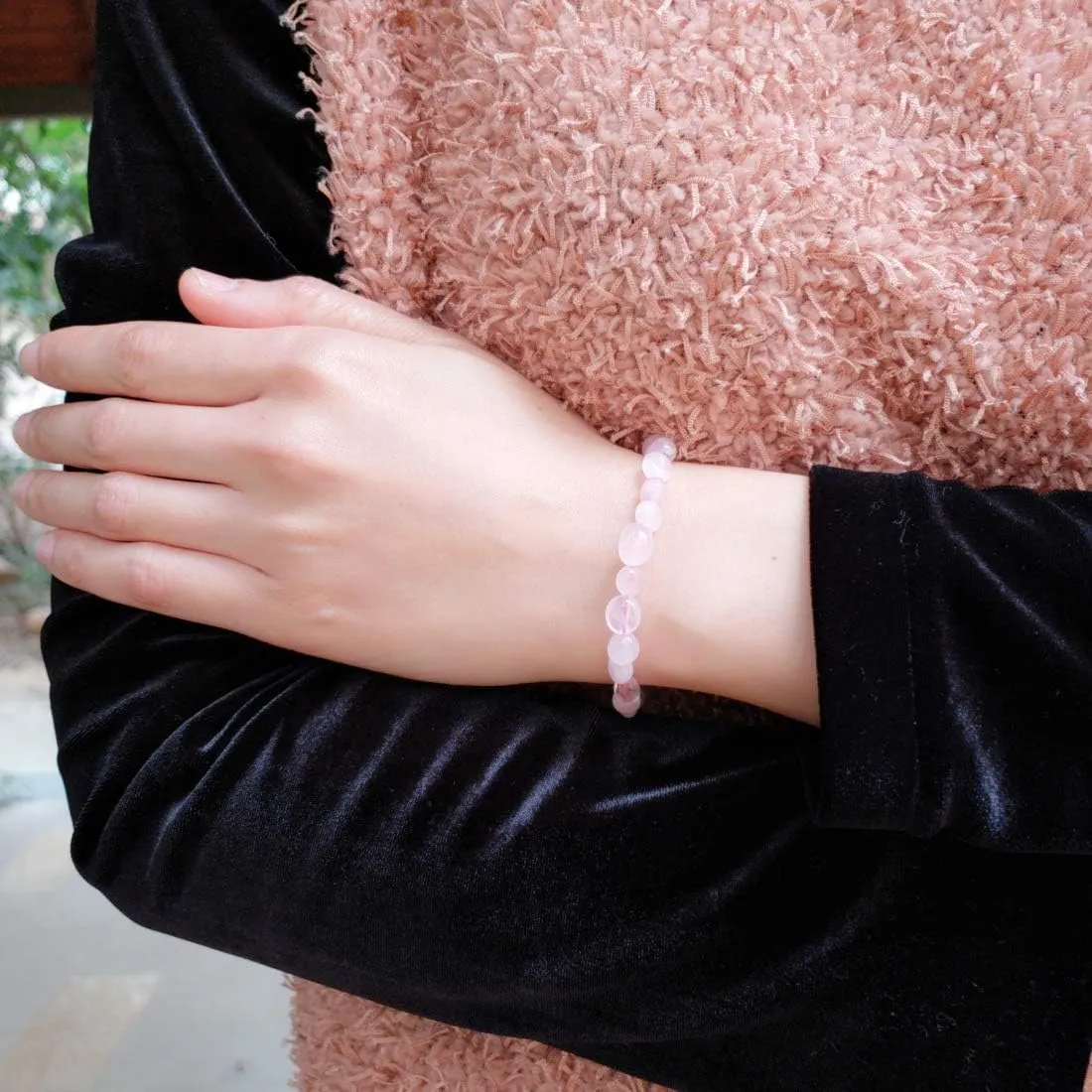 Adabele 1pc Natural Stretch Gemstone Bracelet 5mm-10mm Free Form Bead 7 Inch 7.5 Inch Healing Crystal Engergy Quartz Chakra Jewelry Women Birthday Gift