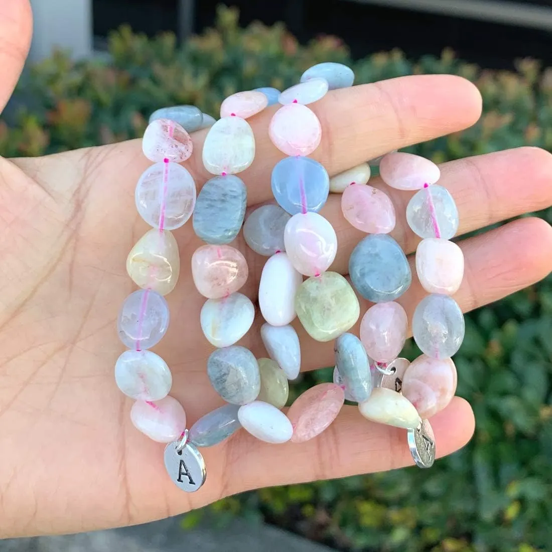 Adabele 1pc Natural Stretch Gemstone Bracelet 5mm-10mm Free Form Bead 7 Inch 7.5 Inch Healing Crystal Engergy Quartz Chakra Jewelry Women Birthday Gift