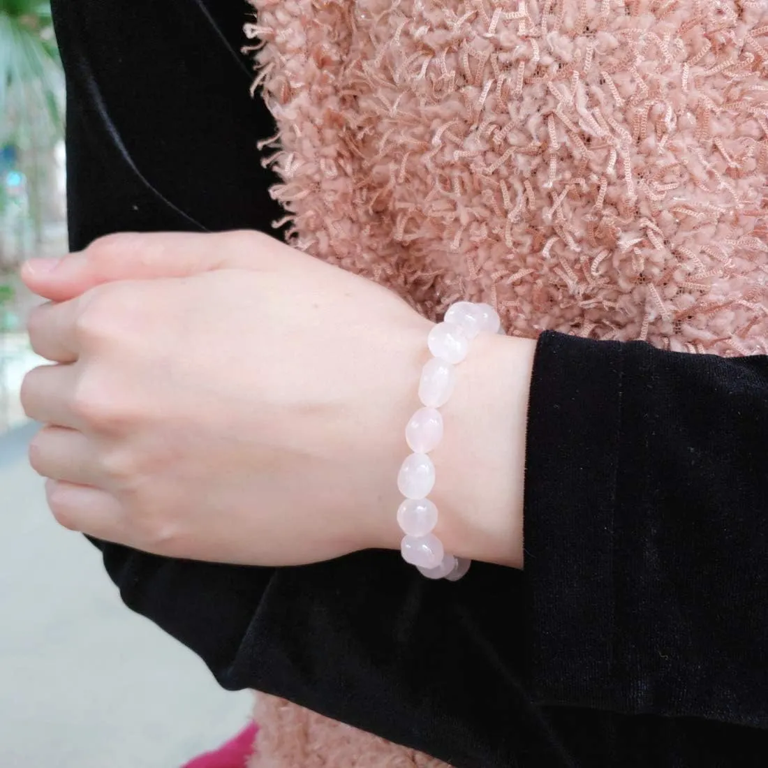 Adabele 1pc Natural Stretch Gemstone Bracelet 5mm-10mm Free Form Bead 7 Inch 7.5 Inch Healing Crystal Engergy Quartz Chakra Jewelry Women Birthday Gift