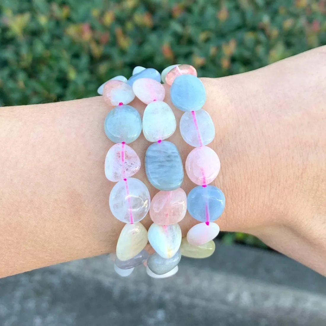 Adabele 1pc Natural Stretch Gemstone Bracelet 5mm-10mm Free Form Bead 7 Inch 7.5 Inch Healing Crystal Engergy Quartz Chakra Jewelry Women Birthday Gift
