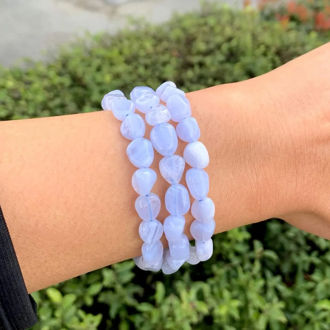 Adabele 1pc Natural Stretch Gemstone Bracelet 5mm-10mm Free Form Bead 7 Inch 7.5 Inch Healing Crystal Engergy Quartz Chakra Jewelry Women Birthday Gift
