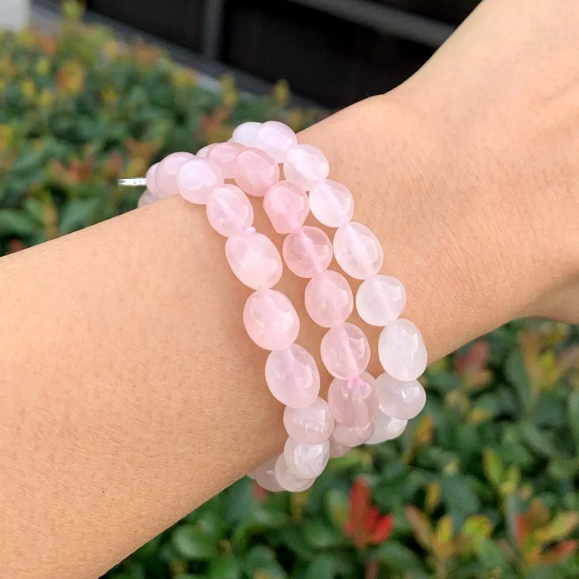 Adabele 1pc Natural Stretch Gemstone Bracelet 5mm-10mm Free Form Bead 7 Inch 7.5 Inch Healing Crystal Engergy Quartz Chakra Jewelry Women Birthday Gift