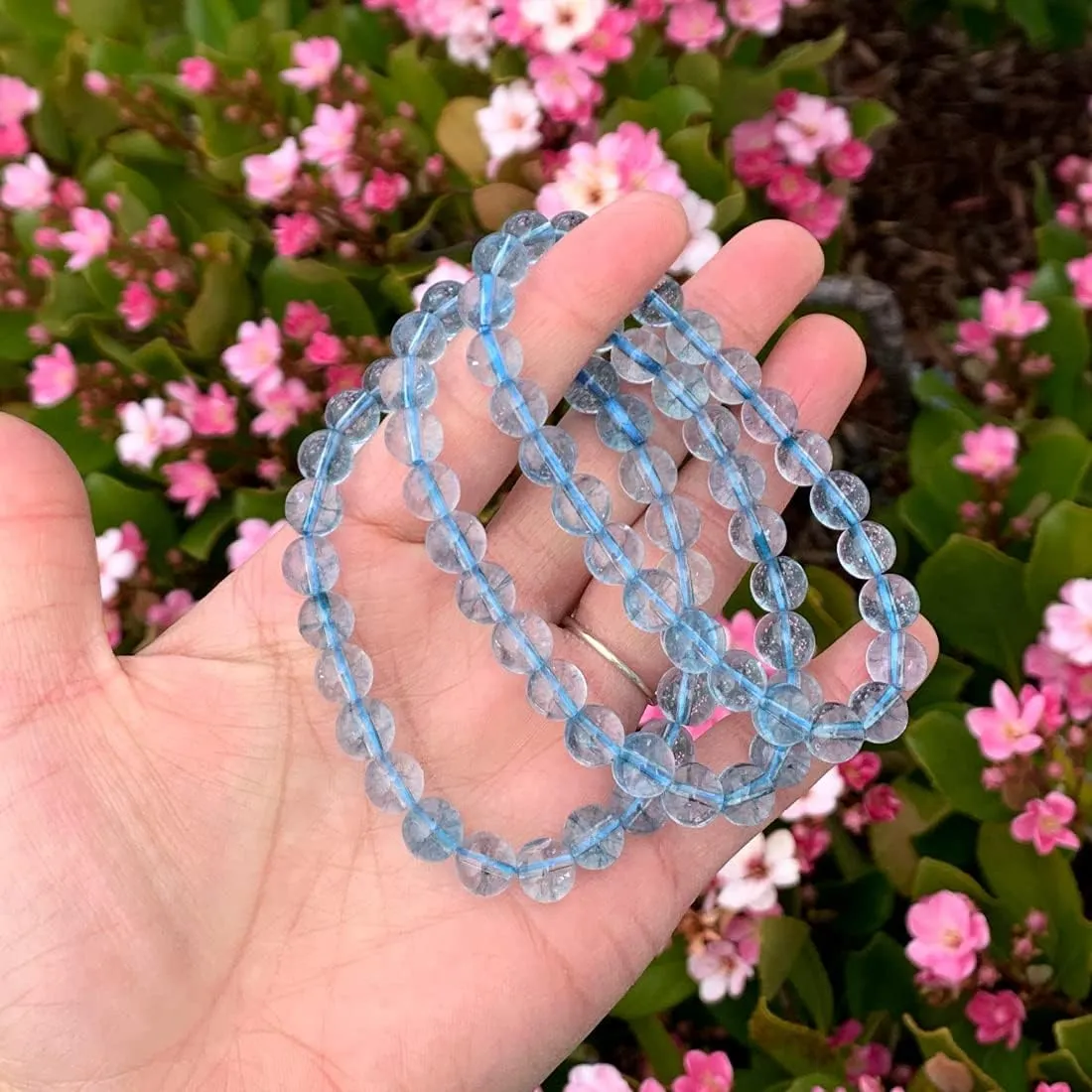 Adabele 1pc Natural Stretch Gemstone Bracelet 8mm (0.31") Bead 7 Inch to 8.5 inch Healing Crystal Energy Quartz Chakra Jewelry Women Men Birthday Gift