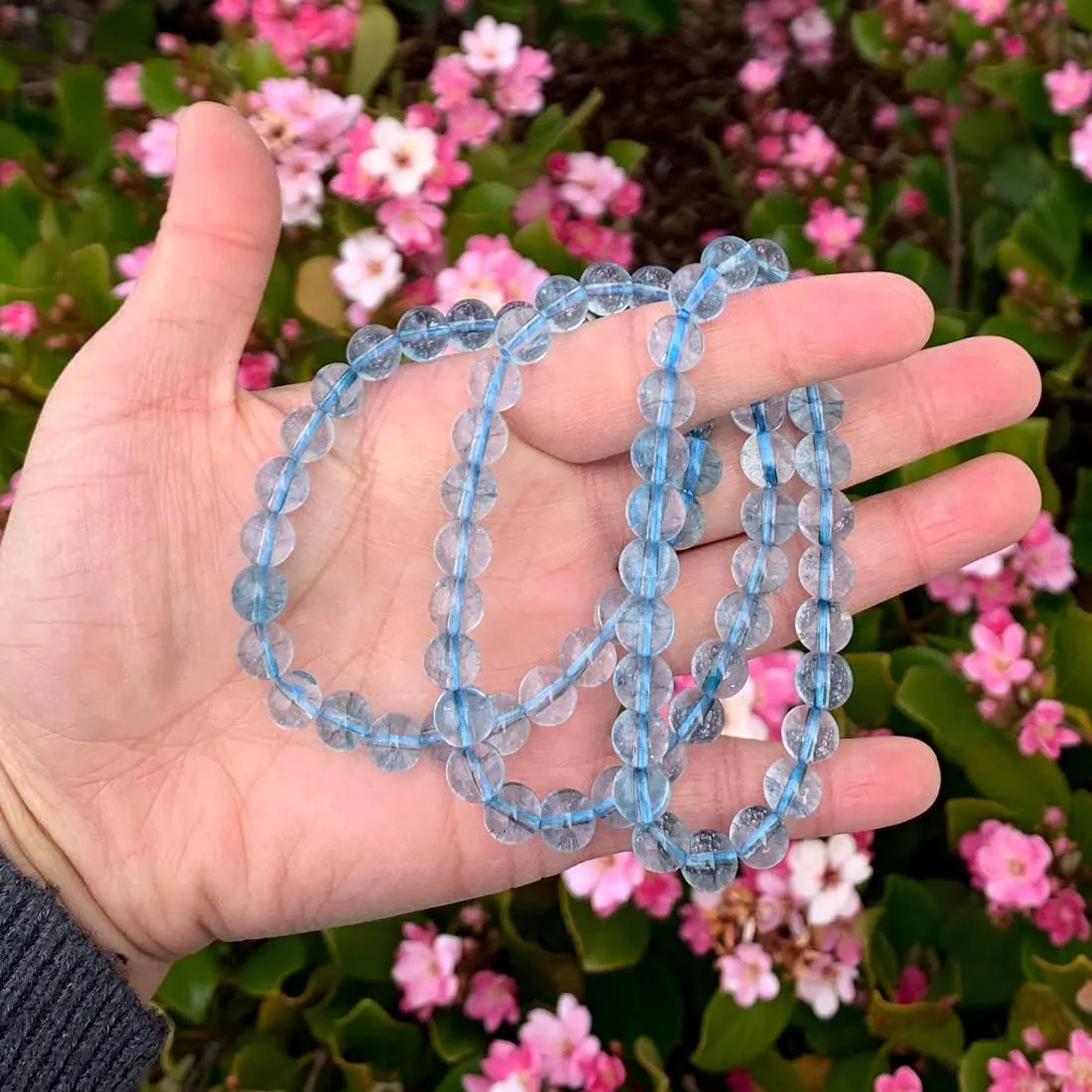 Adabele 1pc Natural Stretch Gemstone Bracelet 8mm (0.31") Bead 7 Inch to 8.5 inch Healing Crystal Energy Quartz Chakra Jewelry Women Men Birthday Gift