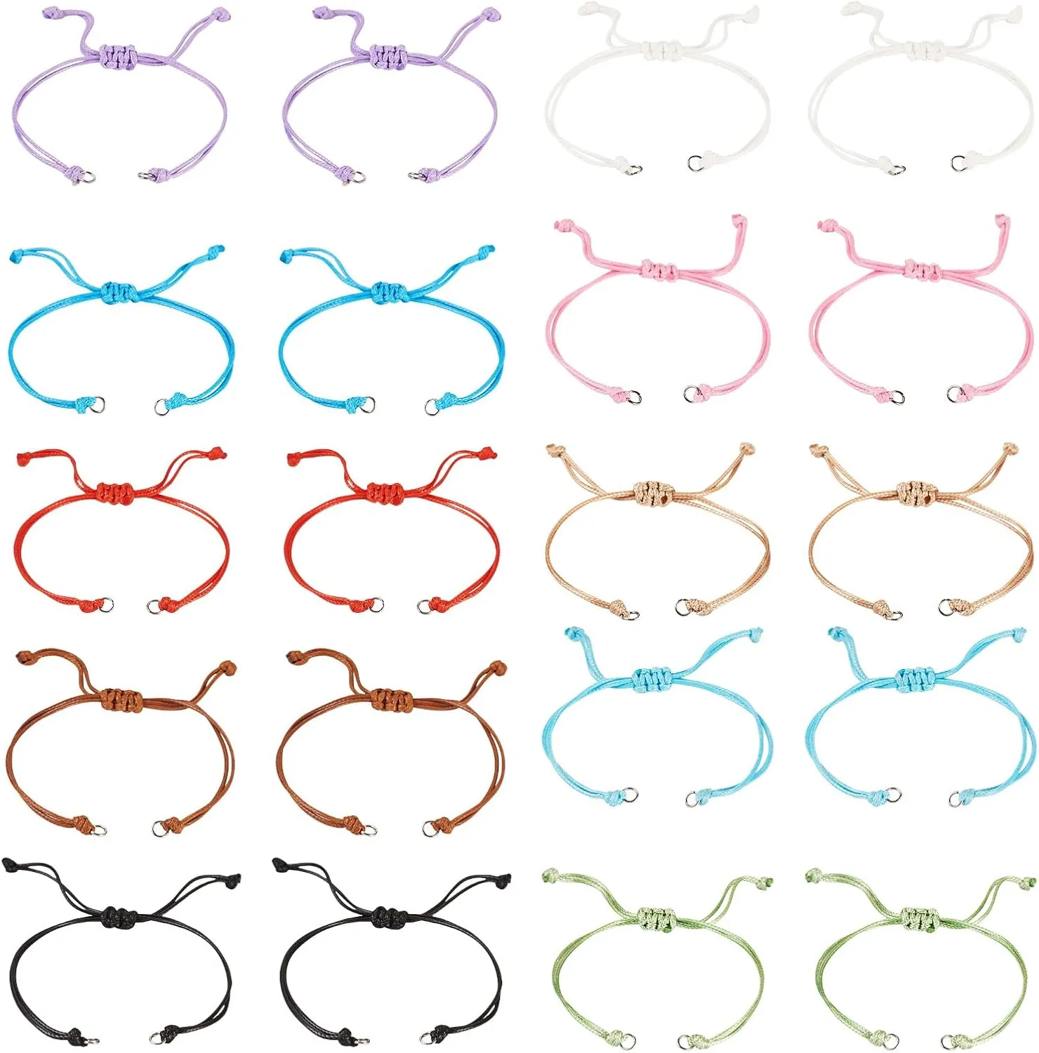 Adjustable Slider Bracelets Colorful Half Finished Bracelets Adjustable Beaded Bracelets DIY Friendship Bracelets for Women Jewelry Making Gifts Supplies