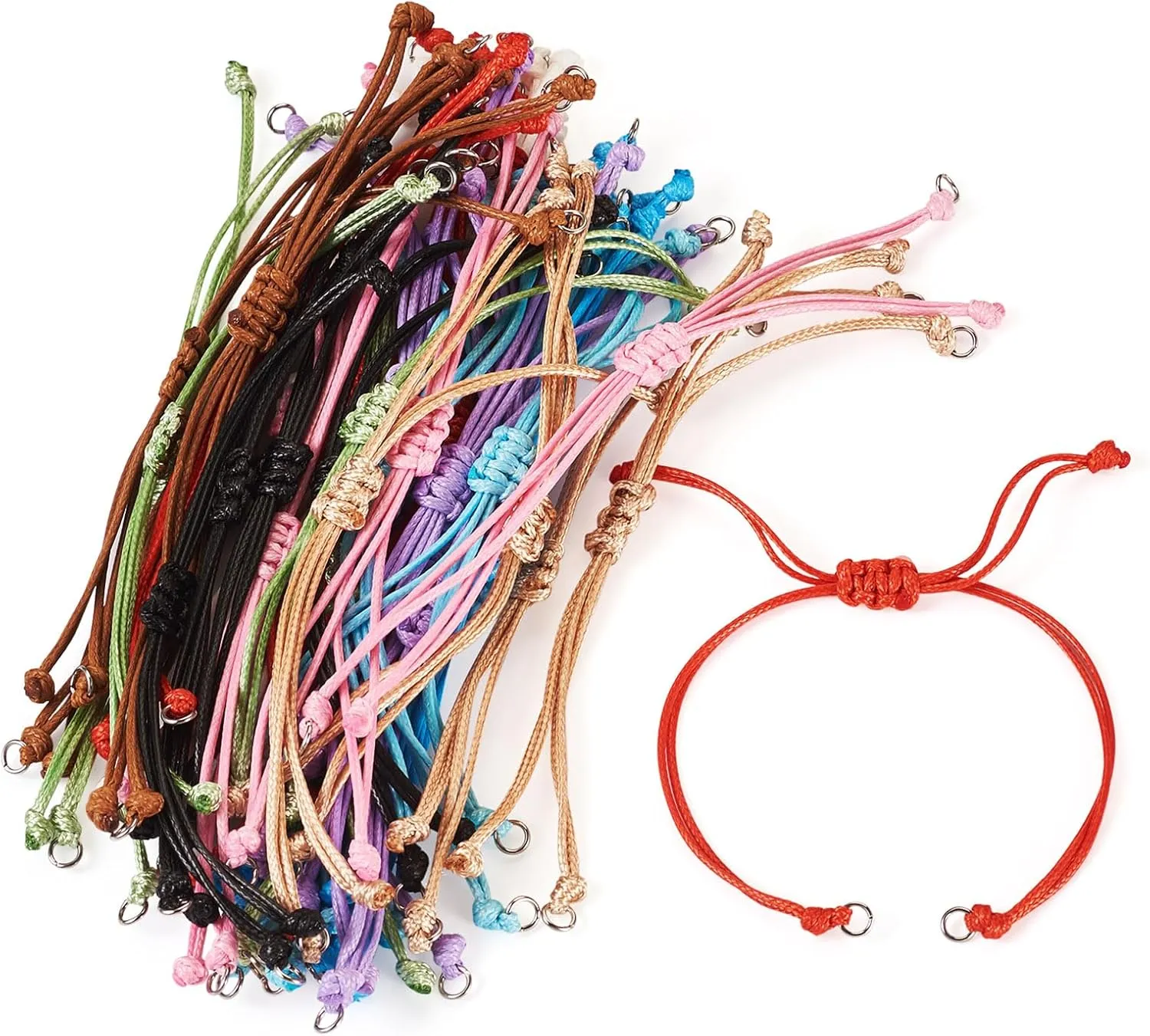Adjustable Slider Bracelets Colorful Half Finished Bracelets Adjustable Beaded Bracelets DIY Friendship Bracelets for Women Jewelry Making Gifts Supplies
