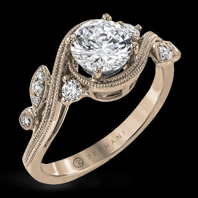 Holiday Ready ZR1470 Engagement Ring in 14k Gold with Diamonds