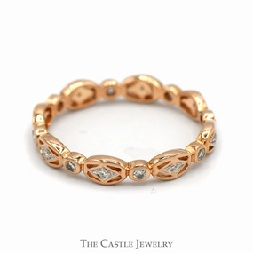 Diamond Eternity Stackable Band in 14k Rose Gold Stylish Complement Eternal Craft