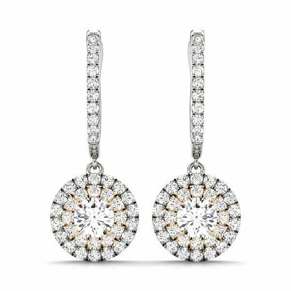 Lightweight Embellishment Safe Aesthetic Round Diamond Halo Earring Set