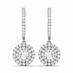 Lovely Accent Round Diamond Halo Earring Set