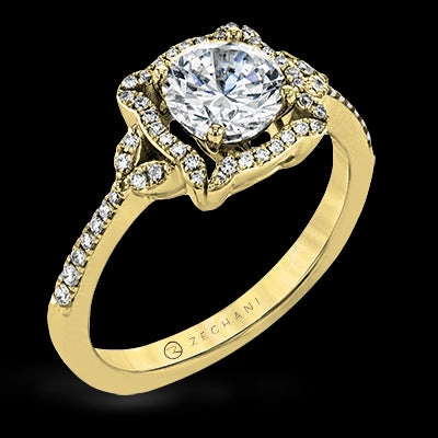 Minimalist Memento Versatile Present ZR1685 Engagement Ring in 14k Gold with Diamonds