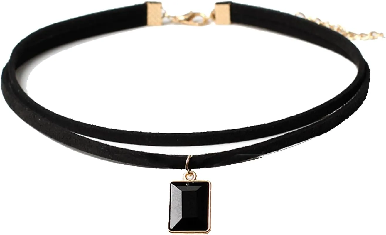 Aktully Black Choker Necklaces for Women Velvet Lace Choker Collar Necklace Goth Layered Choker Necklaces for Women Jewelry