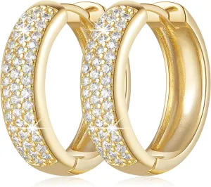 Al&Tiffy Gold Hoop Earrings 14K Gold Huggie Hoop Earring for Women Exquisite Earrings Jewelry 20 mm