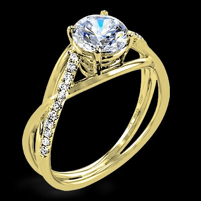ZR1378 Engagement Ring in 14k Gold with Diamonds Amazing Craft Custom Symbol