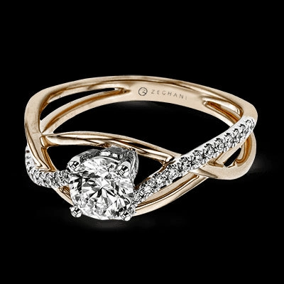 Biodegradable Item Sparkling Decoration ZR1378 Engagement Ring in 14k Gold with Diamonds