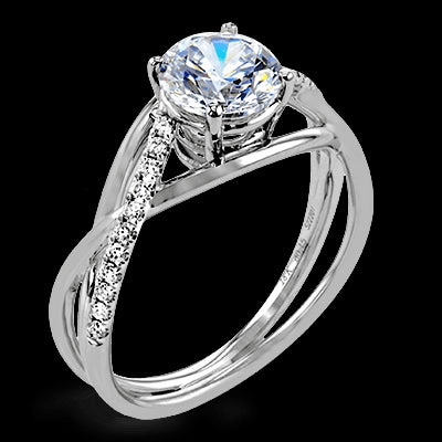 Gala Accent ZR1378 Engagement Ring in 14k Gold with Diamonds