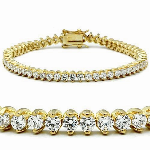 47104 - Gold Brass Bracelet with AAA Grade CZ  in Clear Sentimental Value