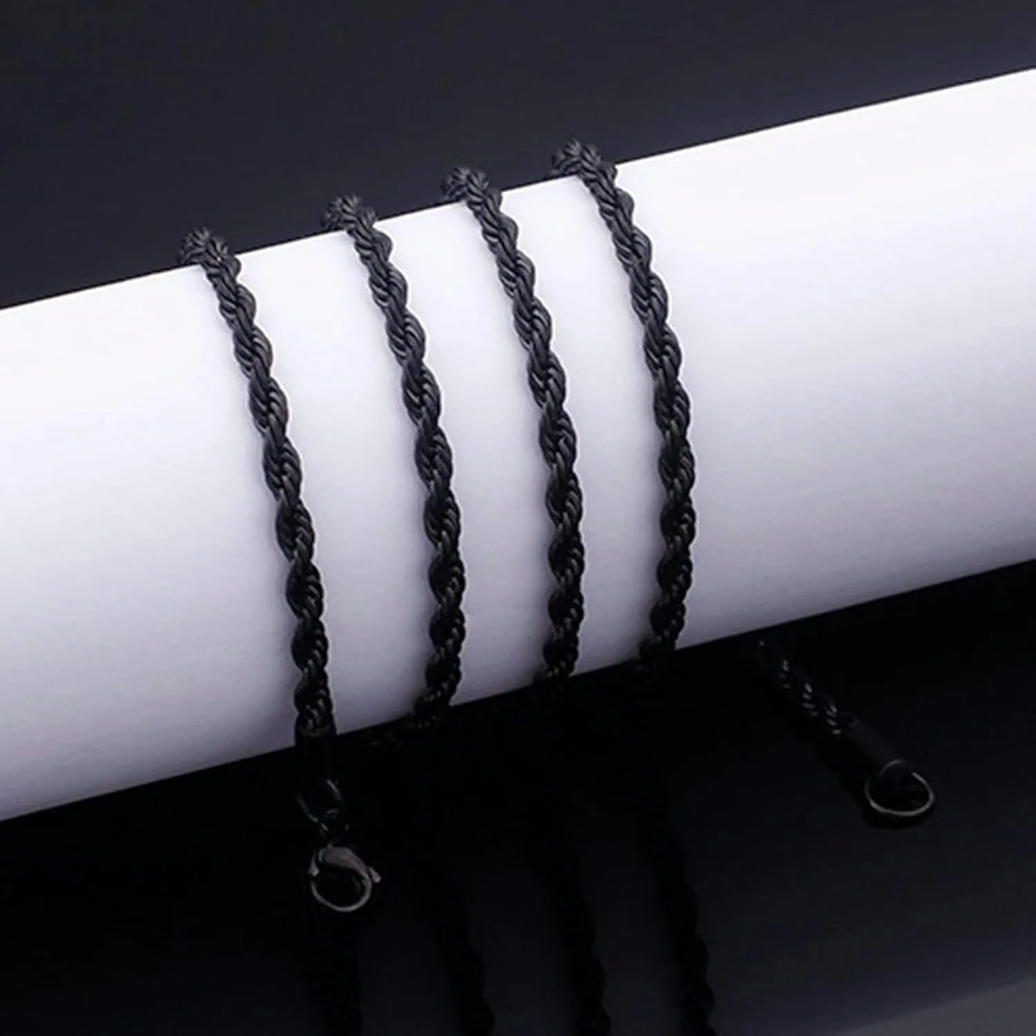 ANAZOZ Titanium Rope Chain Necklaces for Women, Stainless Steel Chain Link Necklaces for Women 45.5CM-76.5CM