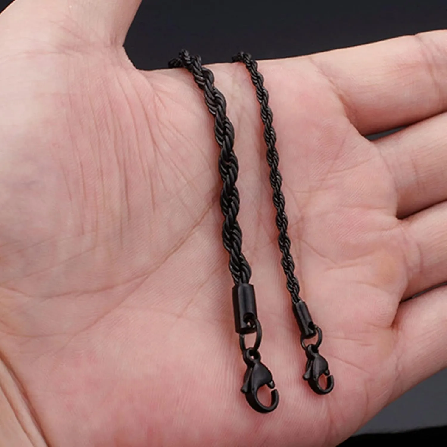 ANAZOZ Titanium Rope Chain Necklaces for Women, Stainless Steel Chain Link Necklaces for Women 45.5CM-76.5CM