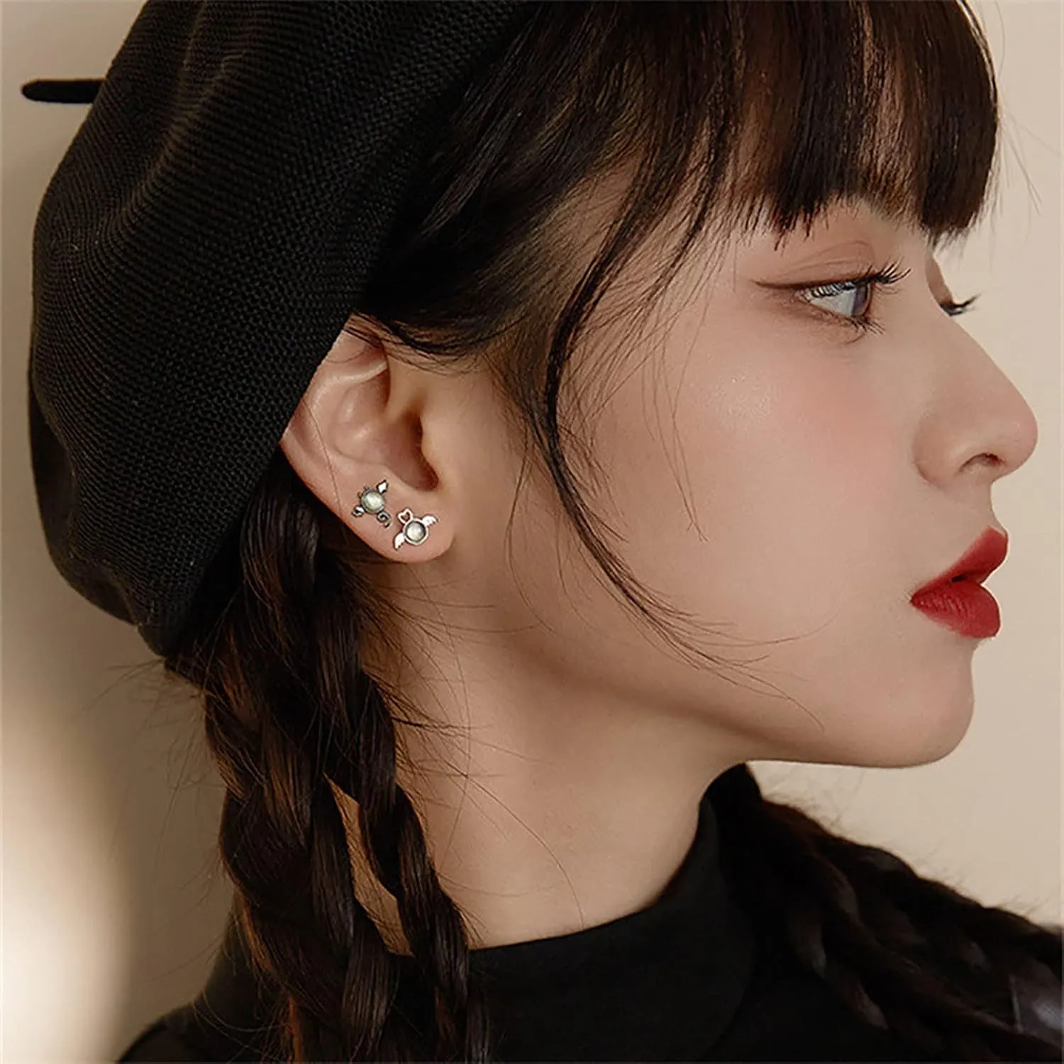 Angel Devil Stud Earrings Personalized Asymmetrical Statement Earrings Anniversary Birthday Jewelry Gift for