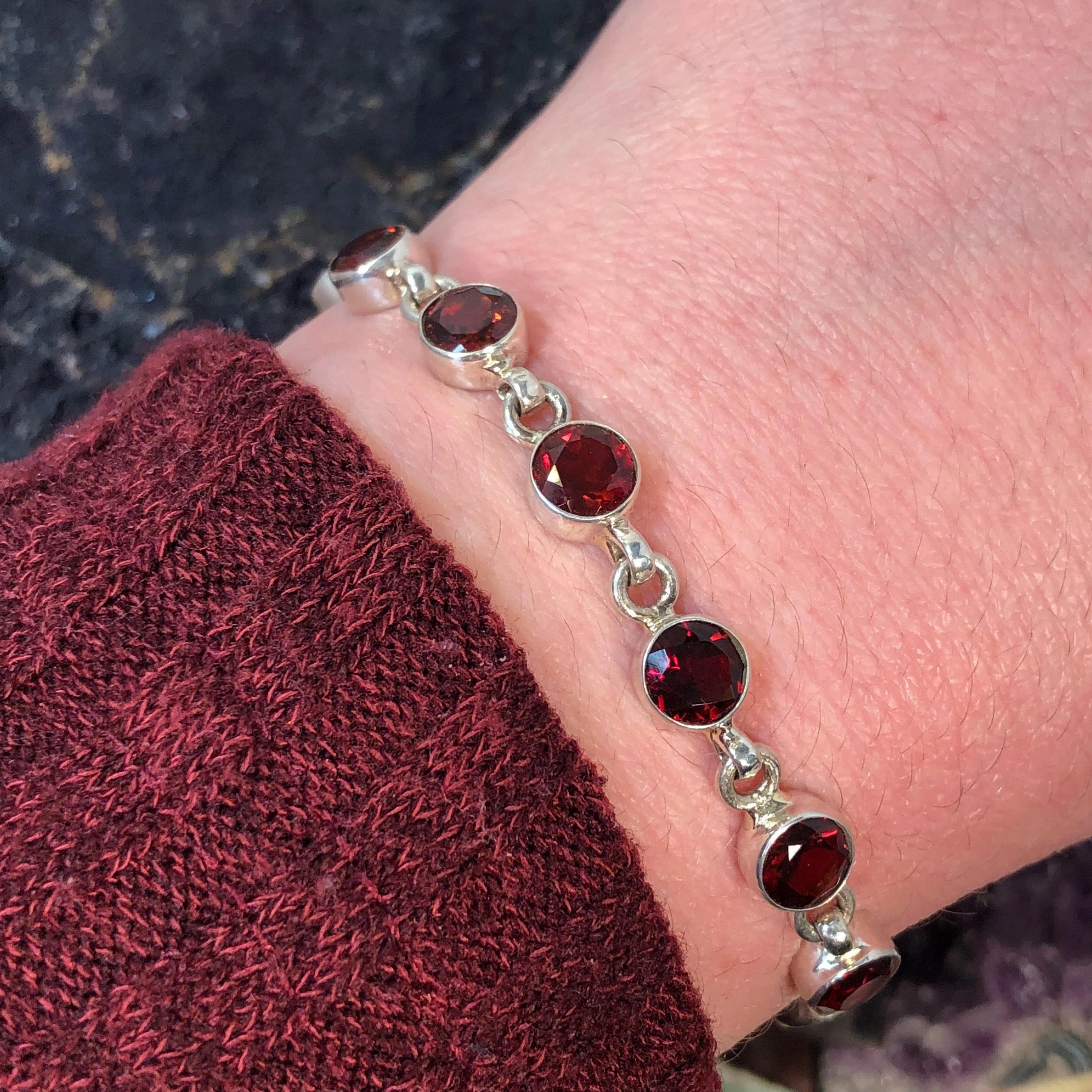 Garnet Bracelet Fashion Accessory