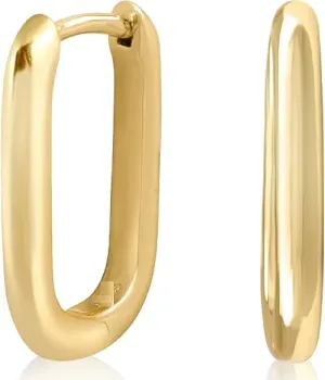 Anti Tarnish 14K Gold Hoop Trendy Stud Huggie Earrings Cuff Hypoallergenic Jewelry Gifts