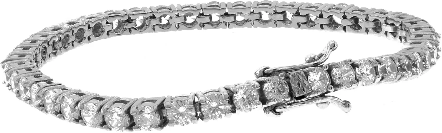 ANTI-TARNISH Stainless Steel 1 Row Tennis Necklace Choker Chain Lab Created Diamonds 4MM 1 Row Solitaires Necklace 16-24 inches Bracelet 6.5-9 inches
